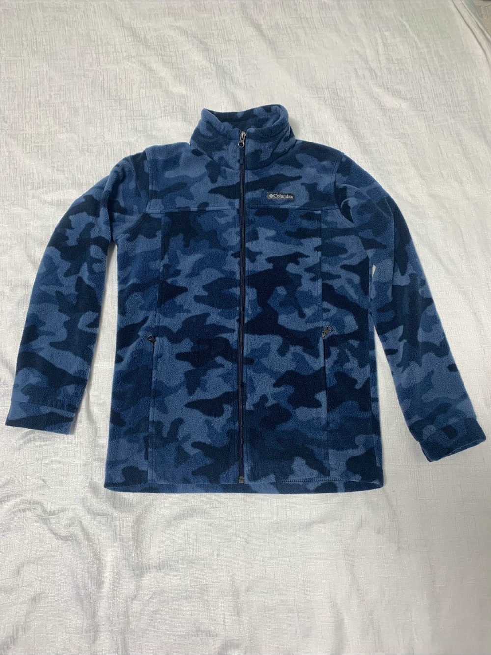 Columbia Kids Navy & Light Blue Camo Fleece Jacket